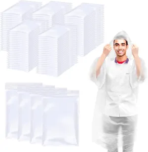 108 Pack Disposable Rain Ponchos for Adults Plastic Ponchos with Hood Raincoat Bulk for Men Women Camping Outdoor