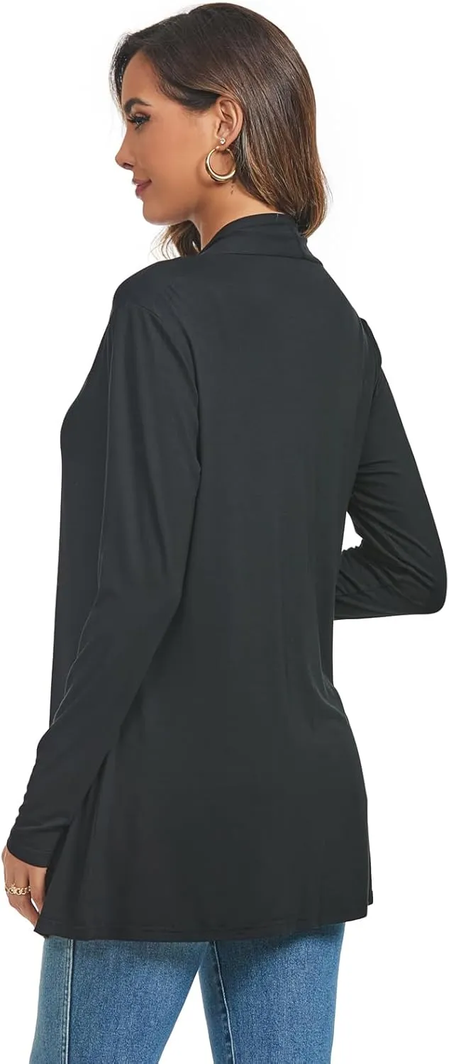 AvaCostume Womens Casual Lightweight Drae Long Sleeves Cardigan Front Open Dusters