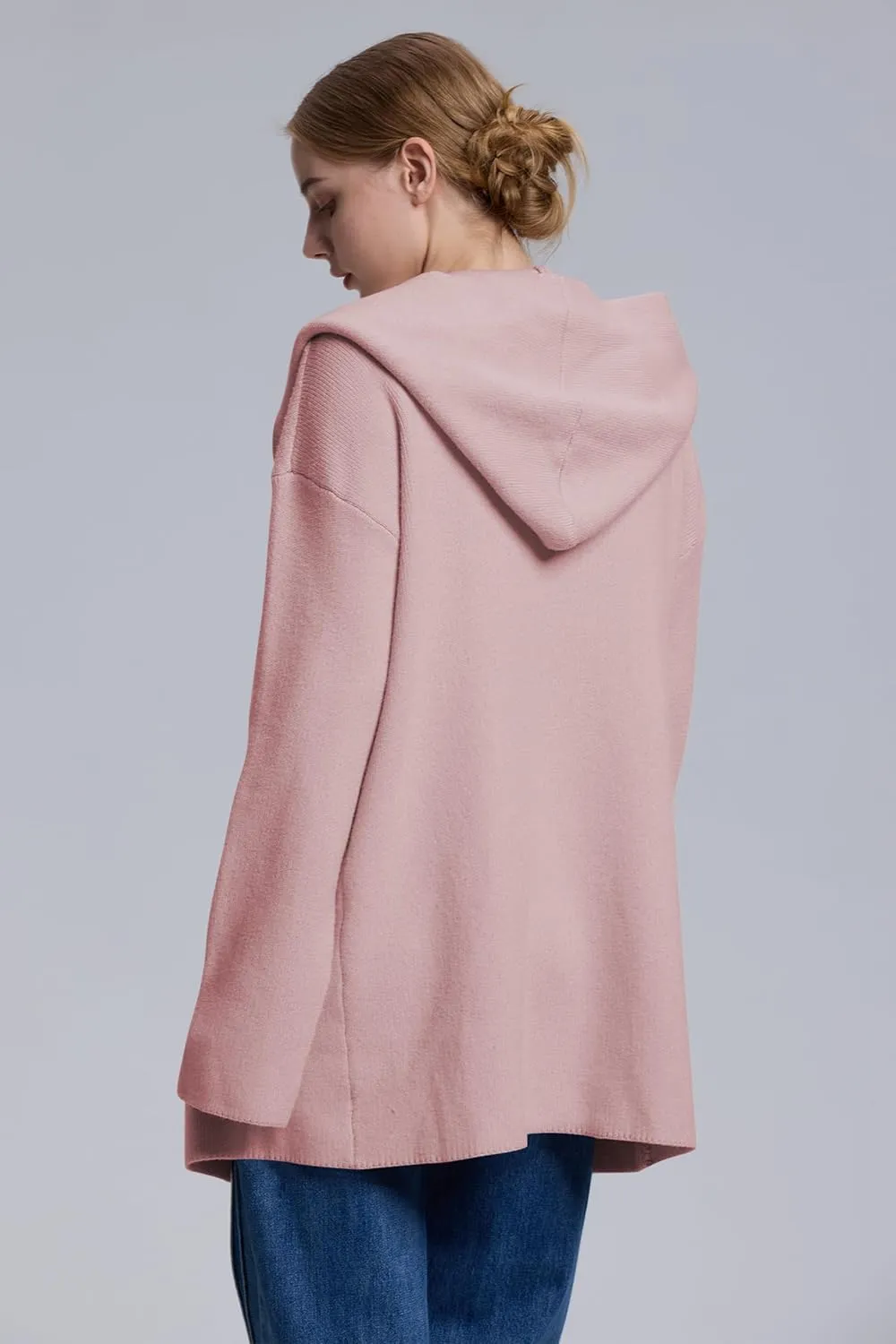 Cakulo Womens Long Hooded Cardigan Sweaters Oversized Fall Cardigans 2025 Open Front Knit Sweater Coats Pockets