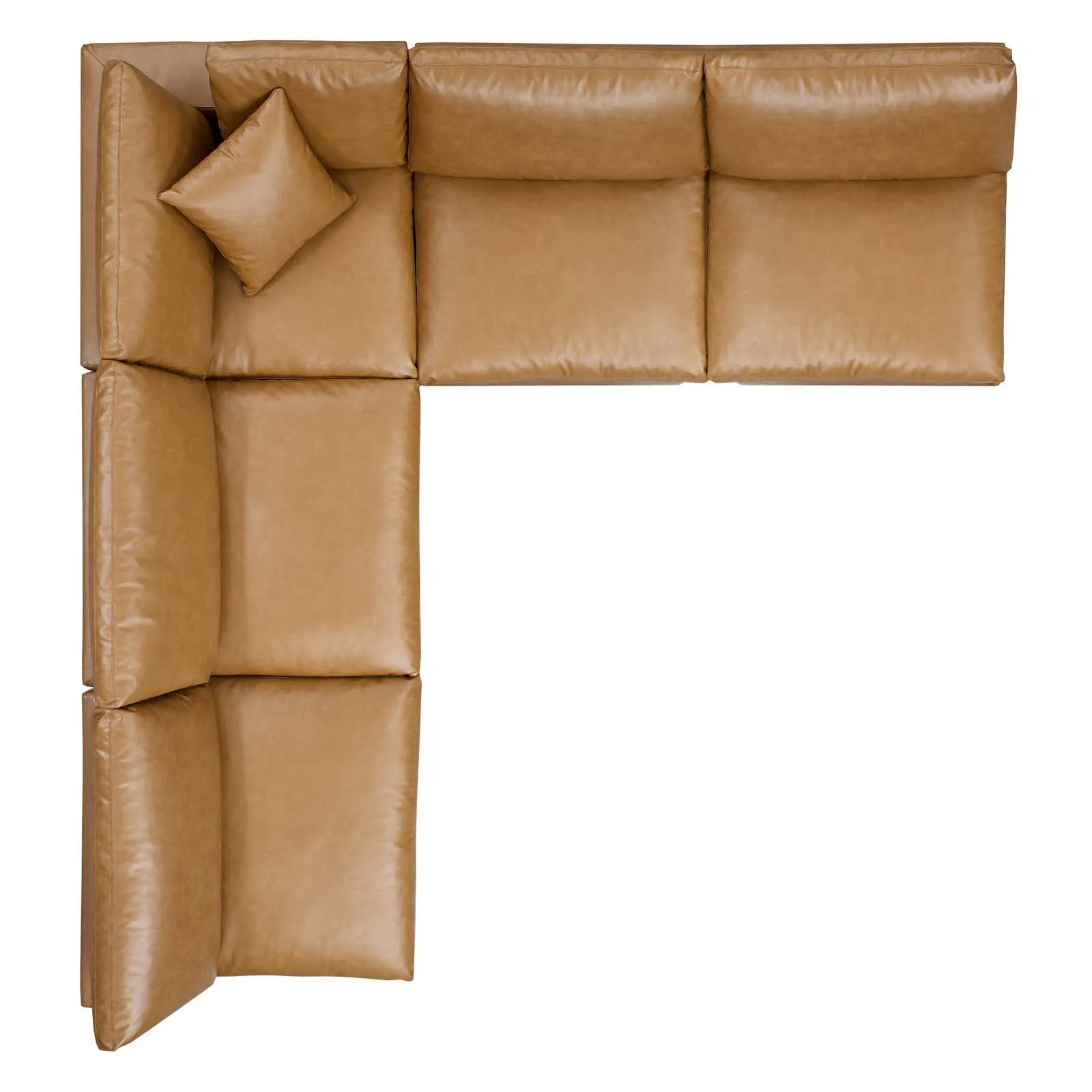 Commix  Down Filled Overstuffed Vegan Leather 5-Piece Sectional Sofa