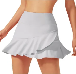 G4Free 15"/20" Tennis Skirts for Women Golf Skorts with Pockets High Waist Ruffle Athletic Skirt Inner Shorts