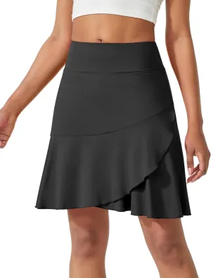 G4Free 15"/20" Tennis Skirts for Women Golf Skorts with Pockets High Waist Ruffle Athletic Skirt Inner Shorts