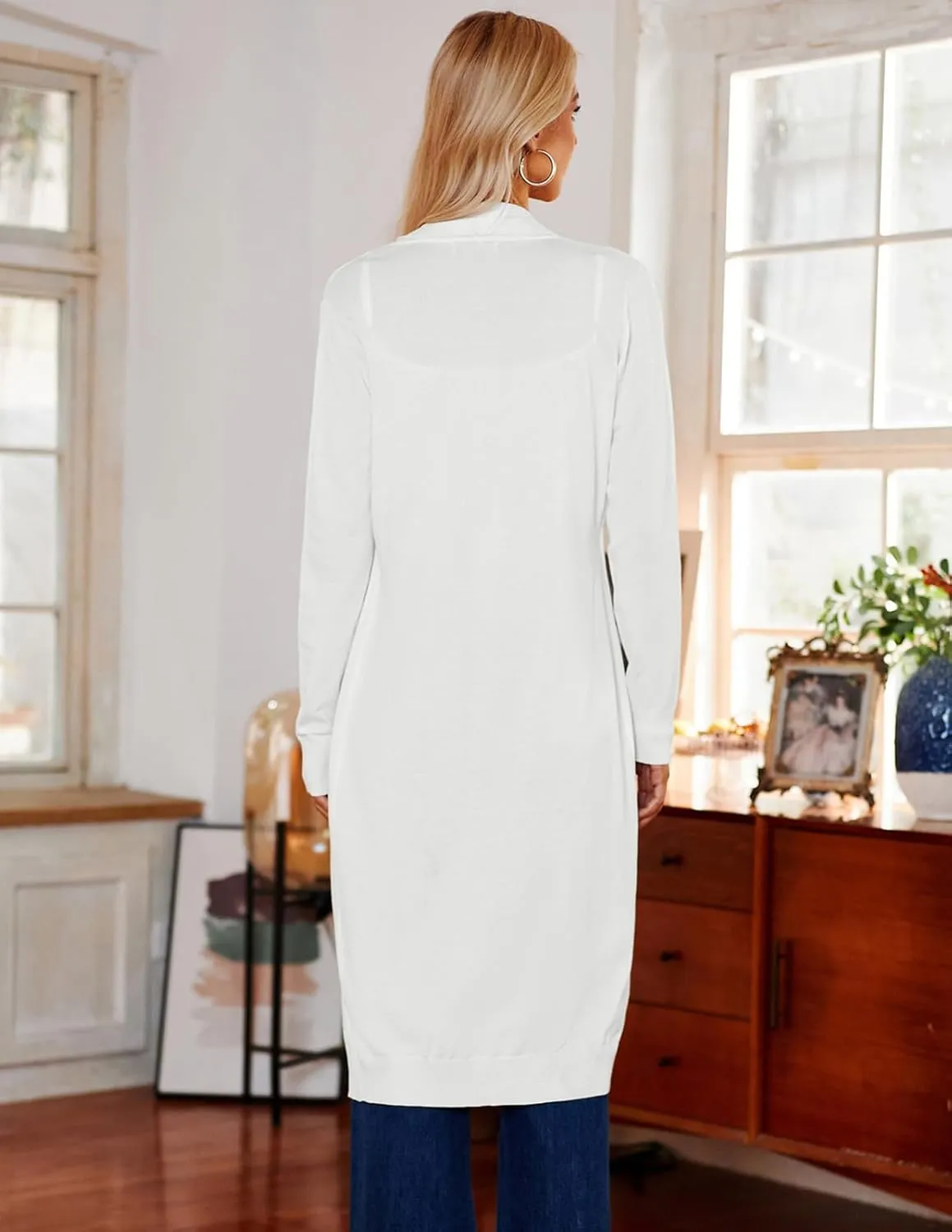GRACE KARIN Women's 2025 Trendy Long Cardigans Sweater Lightweight Open Front Long Sleeve Maxi Duster Coats with Pockets