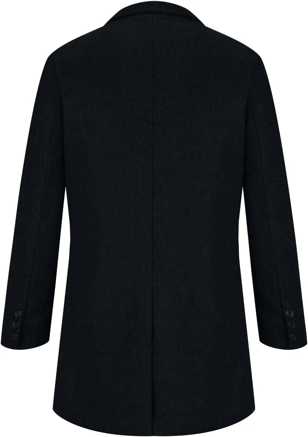 Long Trench Coats for Men Winter Jackets Wool Blend Peacoats Trendy Notched Lapel Overcoats Plus Size Jacket