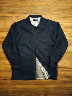 navy wool with  silver -  standard collar clicker