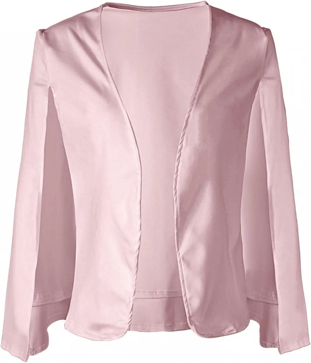 Women Cape Blazer Split Sleeve Open Front Casual Jacket Loose Short Cloak Coat Cardigan Business Office Workwear