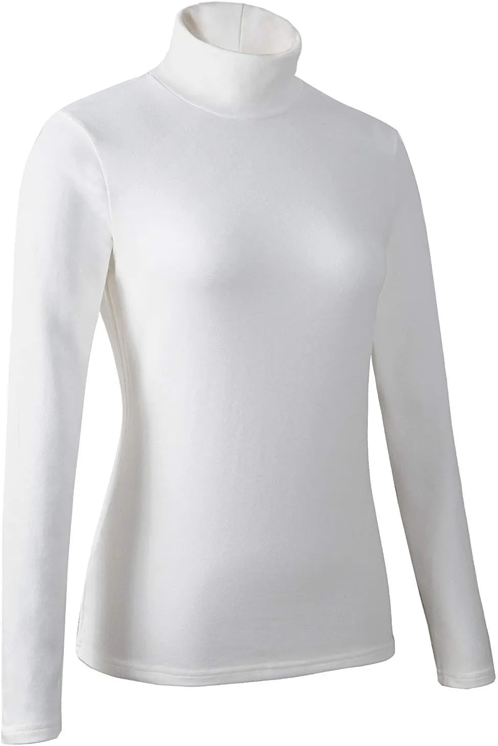 Women's Basic Long Sleeve Turtleneck T-Shirt Solid Casual Slim Cotton Top Base Layers