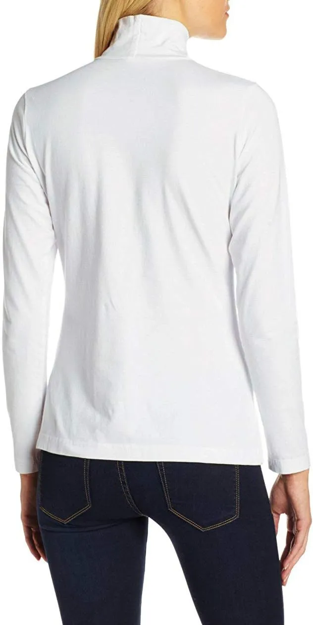 Women's Basic Long Sleeve Turtleneck T-Shirt Solid Casual Slim Cotton Top Base Layers