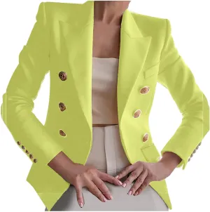 Womens Blazer Fashion Casual 2025 Office Work Button Jackets Long Sleeve Open Front Loose Lightweight Blazers