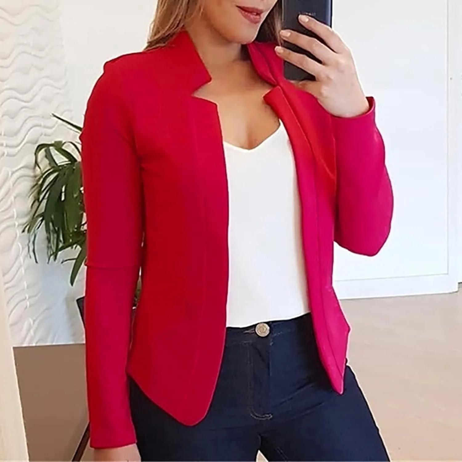 Women's Cropped Blazer Jackets Work Office Jacket Dressy Cardigan Blazer Lightweight Blazer Business Casual Coat 2025